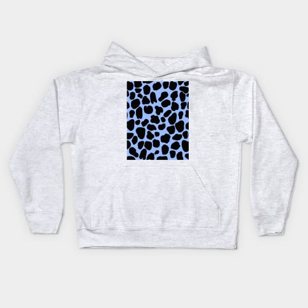 Blue Cow Hide Print Kids Hoodie by OneThreeSix